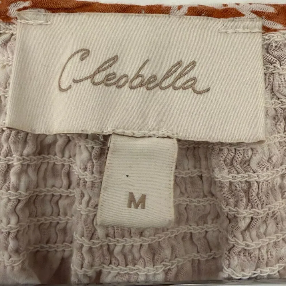 Cleobella Gwen Mini Dress in the Anila Block Print Size M Terracotta - Picture 4 of 5